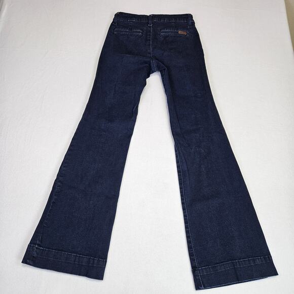 Wrangler Retro Mae Trouser Women 26x30 Stretch 09MWWAB Flared Dark Wash Jean 3/4 - Picture 6 of 16